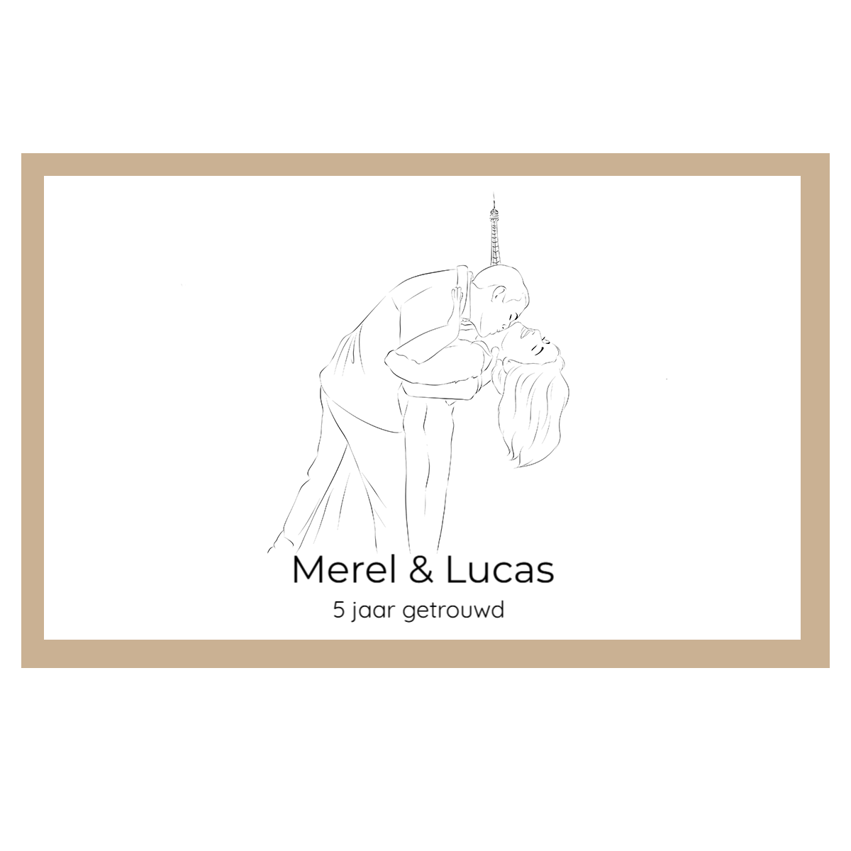 poster huwelijk lijntekening cadeau getrouwd