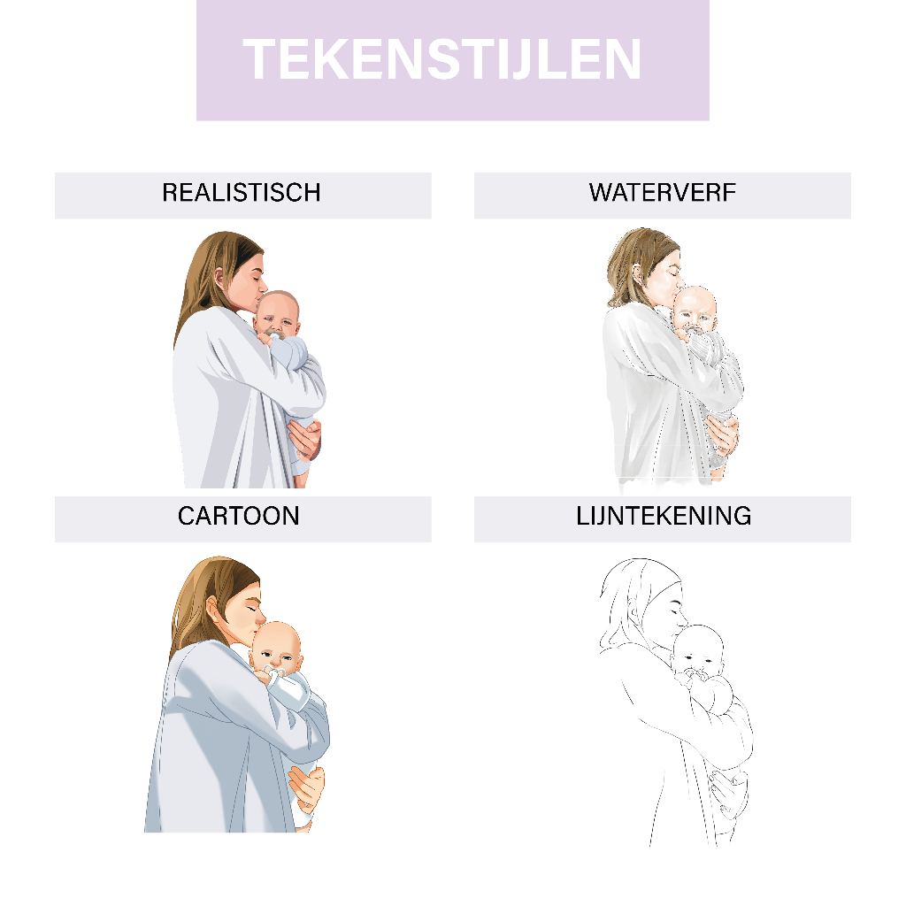 Optie in stijlen voor babyfoto's