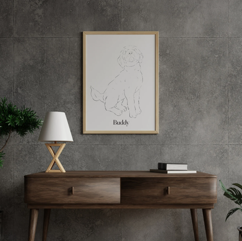 Huisdier Buddy voorbeeldtekening