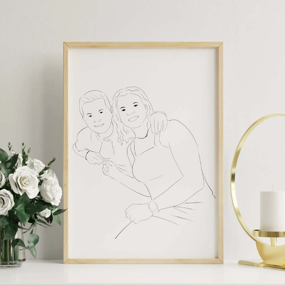 verjaardag tekening als lijntekening