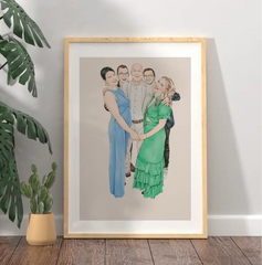 Familieportret poster handgemaakt