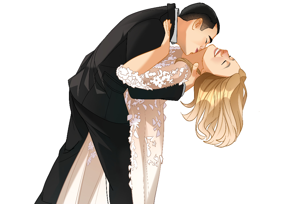 Huwelijkstekening cartoon