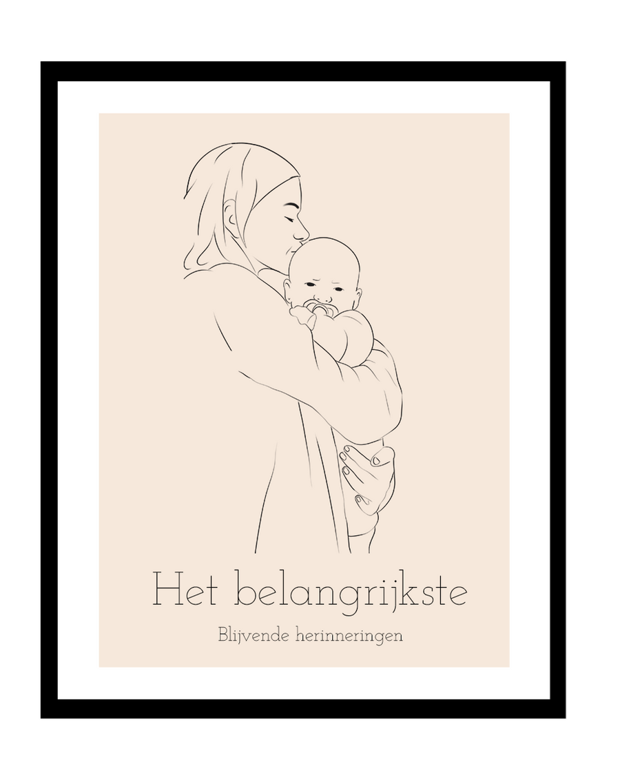 Newborn moeder tekening