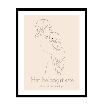 Newborn moeder tekening