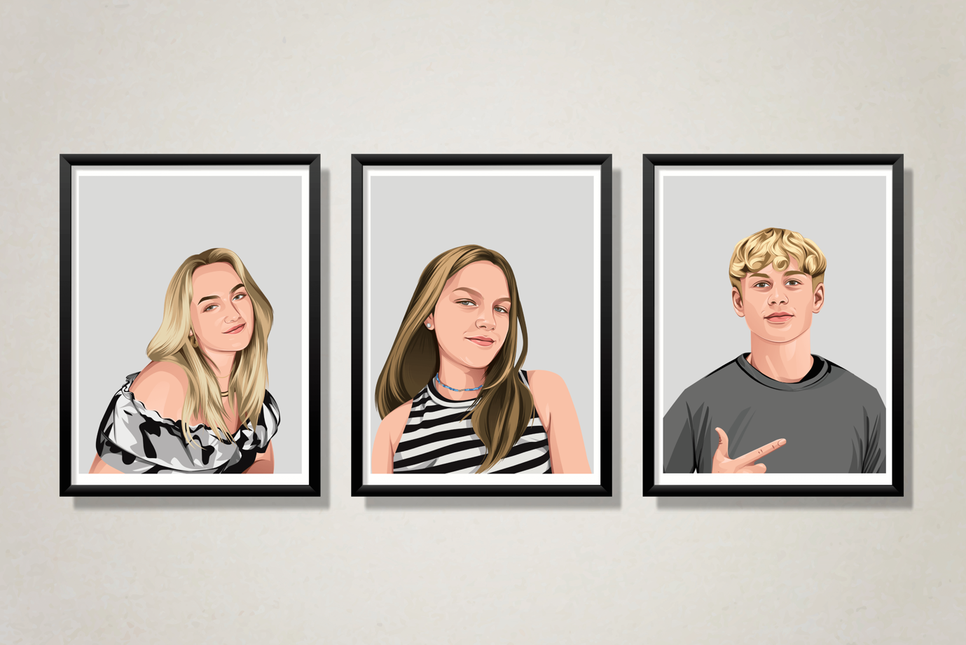 Familieportret poster handgemaakt