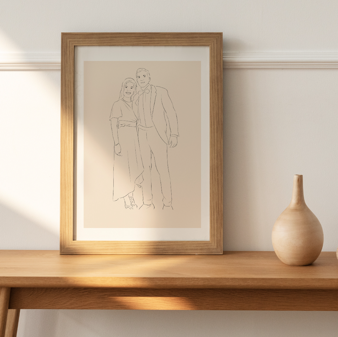Lijntekening Huwelijkposter met Jouw Foto