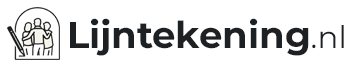 Logo van Lijntekening.nl, zwart-wit ontwerp van lijntekening menselijk figuur