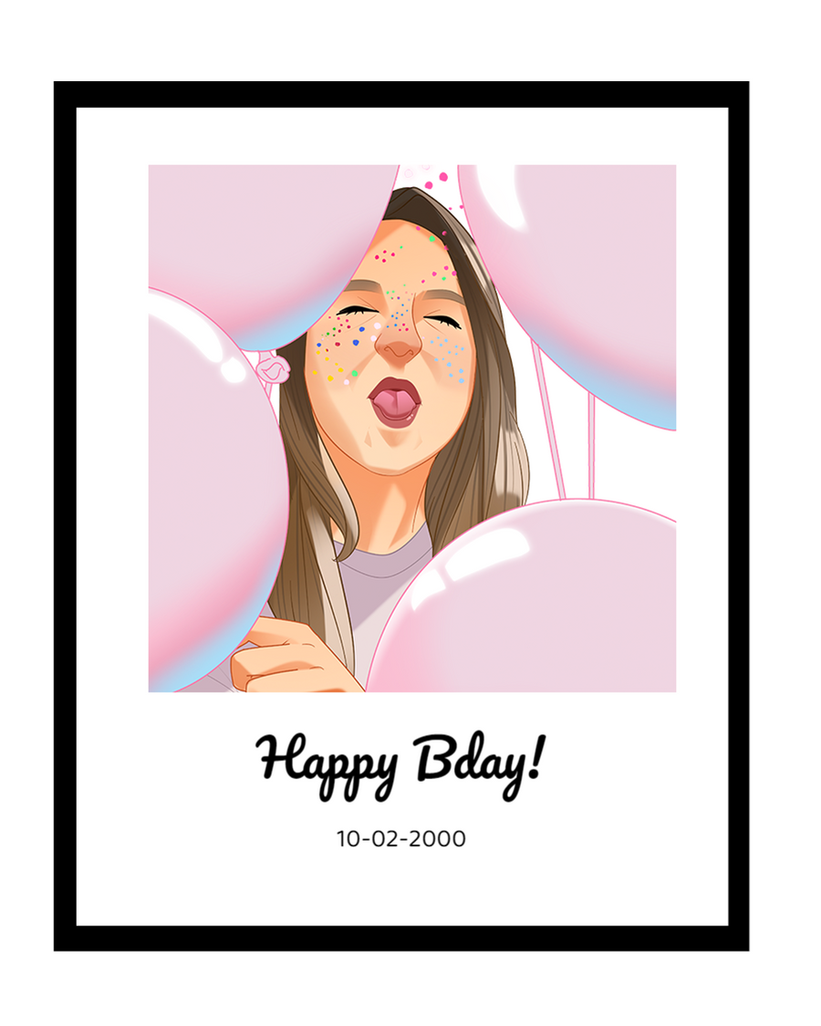 Cartoon tekening van verjaardag